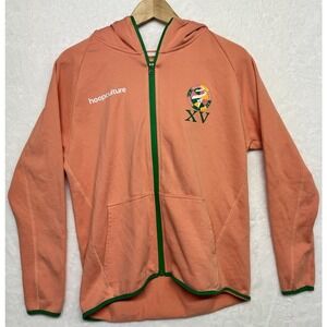 Hoop Culture Zip Up Hoodie Orange w/Green accents Size S Lifestyle Sportswear